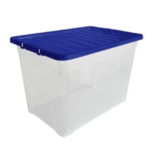 80L Stackable Plastic Storage Box with Coloured Lids - Image 8