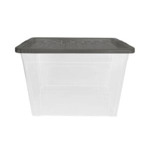 80L Stackable Plastic Storage Box with Coloured Lids - Image 16