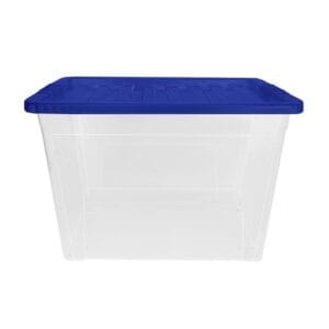 80L Stackable Plastic Storage Box with Coloured Lids - Image 10